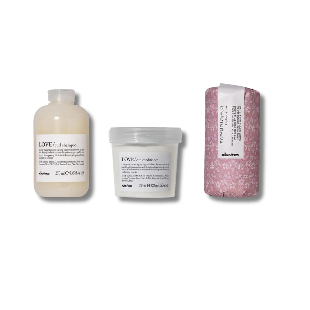 Davines Love Curl Şampuan 250 ml + Saç Kremi 250ml + Curl Building Bukle Yapılandırıcı Serum 250 ml