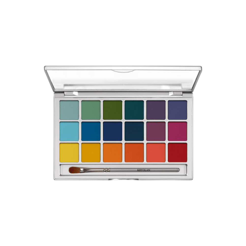 Kryolan Eye Shadow Compact Variety V2 (Bright) 18 Renkli Far Paleti Art 5318